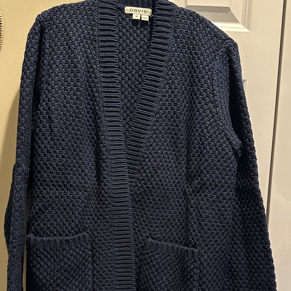 Orvis Women's Navy/Deep Blue Cardigan- NWOT